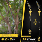 2-in-1 Cordless 6" Pole Saw & Chainsaw, 21V 3Ah Battery, 7.7lb Lightweight, 15ft Max Reach, Rotatable - For Tree Trimming