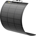 BougeRV Arch Pro 100 Watts Anti-Shading N-Type Fiberglass Flexible Solar Panel, Portable 24 Volts 16BB Mono Cell 25% High-Efficiency, Compact for RV Camping Home Boat Marine Curve Surface Black