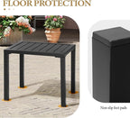 Crestlive Products Outdoor Side Table Set of 2, Aluminum Rectangular Side/End Table, Small Patio Coffee Bistro Table for Outdoor Indoor (Black)