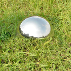 Nerien 8 Inch Gazing Ball, Stainless Steel Garden Mirror Globe, Polished Ornament Sphere, Hollow Floating Reflective Hemisphere for Home Outdoor Pond Housewarming Swimming Pool Decoration, Silver