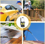 Pressure Washer Power Washer with 4500MAX-PSI, 4 Nozzles, Foam Cannon for Cleaning Cars, Driveways, Patios(Yellow)