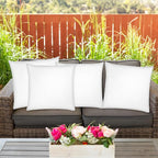 Covers & All Premium Square Throw Pillow Inserts with Covers Set of 4, 28 x 28 Inches White, Decorative Cushions for Couch Sofa Home Decor Office Travel UV Resistant Waterproof Soft Cushions Pillows