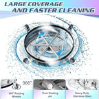 24" Pressure Washer Surface Cleaner with 4 Wheels - Dual Handle Stainless Steel Surface Cleaner with 4 Wheel, Pressure Washer Attachment for Concrete, Patio, Sidewalk, Deck, Driveways