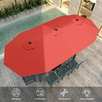 13FT Double Sided Patio Umbrella with LED Lighted