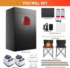 Upgraded 2 Person Infrared Sauna Box, 77”x 37”x 50” Portable Sauna with 660nm Red Light Therapy & 850nm,5-Layer Waterproof, 2 Steamers,2 Folding Chairs for Home Sauna