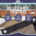 Buffalo Blizzard Supreme Plus 20 ft x 40 ft Rectangular Winter Pool Cover | Tan/Silver | Heavy Duty for Above Ground Swimming Pools | Easy Install | Cold & UV Resistant | Seasonal Debris Protection