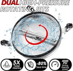 16" Pressure Washer Surface Cleaner Pro with 4 Wheels, Stainless Steel Surface Cleaner for Pressure Washer, 2 Extension Wands, Power Washer Surface Cleaner for Concrete Driveway, 3000 PSI