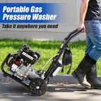 Gas Pressure Washer, 3500 PSI and 2.3 GPM High Pressure Cleaning Machine with 4 Quick Connect Nozzles & Foam Cannon, Portable Pressure Washer for Cars, Fences, Driveways, Patios, Home Cleaning