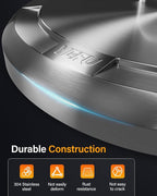 YEFU Fire Pit Lid for Solo Stove Bonfire 19.5 Inch, Portable 304 Stainless Steel Cover Accessory for 19" Outdoor Firepit, Waterproof Anti-Dust and All-Weather Resistant