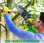 Mini Electric Chainsaw 6 inch, Goldsea Cordless Chainsaw with 2 Rechargeable Battery 21v and chains, Small Powered Handheld Chain Saws for Gardening Wood/Tree Cutting Branches
