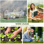 Outsunny 4' x 2' x 2' Portable Mini Greenhouse, Small Green House with PVC Cover, Roll-up Zippered Windows for Indoor, Outdoor Garden, Clear