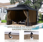 BPS 10' x 13' Gazebo Curtain Privacy 4-Panel Sidewall Outdoor Replacement Shade (Only Curtain)