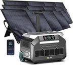 IEE P3200 Solar Generator With 3 * 200W Solar Panel, 2048Wh/3200W Power Station(6400W Peak),1800W Super Fast Charging,APP Control Emergency Power Station for Home, Camping, Power Outages
