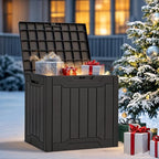 YITAHOME 31 Gallon Outdoor Storage Box, Resin Deck Box and Waterproof Package Delivery Box for Gardening Tools, Pool Supplies, Patio Furniture, Lockable, Black