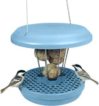SWISSINNO No Mess Bird Feeder Lucerne Smart Birds for Fat Balls - Feed Birds, not mice & Rats! Robust & Reliable for Hanging - Made in EU - Light Blue