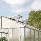 Greenhouse Rubin 3 Aluminum Frame 8.6 x 6.4 ft with Approx. 10 mm Polycarbonate Panels - with 2 Extra Skylights and 4 Automatic Window Openers
