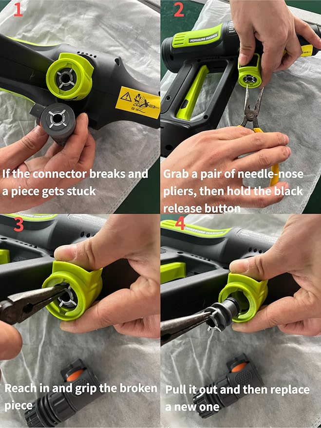 Portable Cordless Pressure Washer with Faucet Adapter - 2 Pack Batteries 1200PSI Cordless Power Washer Battery Operated with 6-in-1 Nozzle, Adjustable Foam Cannon LCD Touch Screen for Car Garden