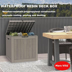 Mars Villa 31 Gallon Deck Box, Outdoor Storage Box Waterproof, Outside Resin Storage Bin for Outdoor Patio Furniture Cushions, Pool Supplies, Garden Tools, UV-Resistant and Weatherproof, Light Brown