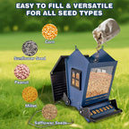Squirrel Proof Bird Feeders for Outdoors Hanging, 5LB Capacity Metal Wild Birdfeeders Outside Hanging, Cardinal Bird Feeder Squirrel Proof as Various Finch Feeders for Outside (Blue)