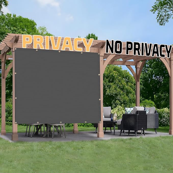 SUNNY GUARD Shade Cloth Custom Size 18x20 FT Sun Shade Screen Fabric Shade Cover Tarp with Grommets for Pergola Backyard Garden, Dark Grey(We Customized)
