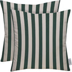 RSH DECOR: Sunbrella Square Throw Pillows Set of 2 | 20" x 20" | Water and Fade-Resistant Performance Fabric | Outdoor Pillow Covers with Down-Alternative Inserts | Mason Forest Green