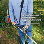 Husqvarna 122RJ Brushcutter, Multi-Purpose Gas Brush Cutter Tool with String Trimmer Head and Grass Blade, Includes Adjustable Harness for Additional Support, 970732503