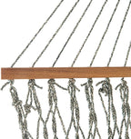 Original Pawleys Island Large Green DuraCord Rope Hammock – 13 ft. x 55 in., 2-Person, 450 lb Capacity, Oak Spreader Bar, Zinc-Plated Hardware, Handcrafted in The USA
