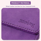 Magic Card Deck Box for MTG Single Deck Card Box fits 100+ TCG Sleeved Cards Soft Leather Card Box Top loading Card Boxes Magic Gift for MTG TCG CCG (Vertical,Purple)