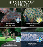Regal Art & Gift Outdoor Garden Décor, Unique Bird Sculpture, Rustic Metal Bird Statues, Garden Ornaments, Bird Figurine for Lawn, Decorative Sculpture, Crane, Multi, Wings Up, 44" Height