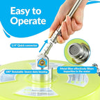 M MINGLE 14'' Pressure Washer Surface Cleaner, Stainless Steel Pressure Washer Attachments with 4 Wheels for Driveway and Concrete Cleaning, 1/4" Quick Connect, 2 Extension Wands, 4000 PSI