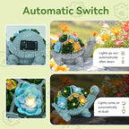 Solar Turtle Garden Statues with LED Lights, Outdoor Decor for Patio Yard Balcony - Unique Housewarming Birthday Gifts for Women Mom Grandma
