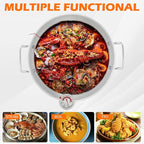 30 Qt Outdoor Round Turkey Deep Fryer Pot,Gas Propane Turkeys Fryer Set,Aluminum Seafood Boil Pot,Turkey Deep Fryers Set,with Propane Gas Burner and Basket,for Crab Lobster Shrimp Boiling (Silver)