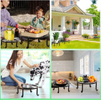 5-Pack Metal Plant Stands, Heavy Duty Indoor/Outdoor, Rustproof Iron, Black