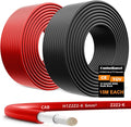 Oududianzi 2x50 Feet Solar Panel Wire, 10AWG Solar Wire Tinned Copper 10 Gauge Solar Cable PV Wire, for Outdoor Automotive RV Solar Panels Boat Marine (50FT Red + 50FT Black)