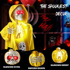 Halloween Animatronics Decorations Outdoor for Holding Candy and Gifts, 37 Inch Life Size with Balloon, Sound-Activated Sensor, Scary Decor for Home Party Indoor Outside Garden Lawn Grave Yard