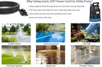Submersible Water Pump 1/2HP Electric Utility Pump, 1860GPH Sump Pump Submersible Thermoplastic for Swimming Pool Garden Pond Basement Draining with 25ft Long Power Cord