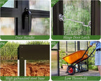 Jocisland 12x13.5x9 Polycarbonate Outdoor Aluminum Greenhouse - Quick Connect Fittings, 6.7 FT Height Bronze Double Doors, 4 Ventilation, Walk In Backyard Garden Greenhouse
