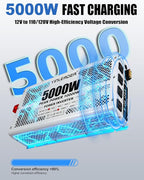 5000W Power Inverter 12V to 110V/120V, Solar Inverter Remote for RV Camping Off-Grid Solar Inverter Systems