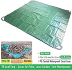 7x7 Ft Yard Garden Leaf Tarp W/ 4 Handles Waterproof Tarp for Sandbox Cover,Outdoor Tarpaulin,Lawn Debris,Landscape Pruning,Leaf Hauler,Tent Footprint,Camping Tent Mat,Patio Table,Yard Fire Pit Cover