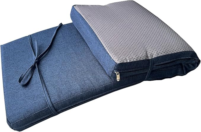 Piano Bench cushons for Indoor Furniture with Ties Non Slip Kitchen Dining Room Bench seat Cushion for Show Storage, Window, Settee, Ottoman (Navy Blue, 40 x 12 Inch)