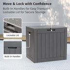 EAST OAK Outdoor Storage Box, 31 Gallon Deck Box Indoor and Outdoor Use, Waterproof Resin Storage Bin for Package Delivery, Patio Cushions, Gardening Tools, Lockable, UV Resistant, Grey
