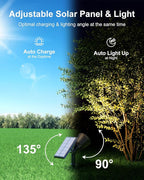 4 Pack Solar Powered Sunset Landscape Spotlights Outdoor Waterproof for Tree, House, Statue, Sign Spot Lights for Outside Yard, Garden, Lawn, Path, Walkway with Independent Uplight & Panel, Warm White