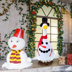 Christmas Snowman Goose Outfit Clothes for 23" High Cement or Plastic Goose Lawn Clothing Porch Garden Costume for Yard Outdoor Patio Statue Xmas Winter Holiday Decor