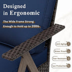 Outdoor Patio Sofa, 3 Seater Rattan Sofa for Outside, All-Weather Wicker Outdoor Sofa Couch with Metal Frame for Deck, Lawn