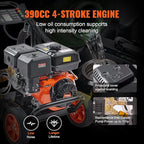 VEVOR Gas Pressure Washer, 4400 PSI 4.0 GPM, Gas Powered Pressure Washer with Copper Pump, Spray Gun and Extension Wand, 5 Quick Connect Nozzles, for Cleaning Cars, Homes, Driveways, Patios