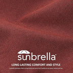 Sunbrella Round Corner Seat Cushions, 17" x 16" x 2", Set of 4, Indoor Outdoor Water Repellent Universal Chair Pads with Ties for Patio Furniture, Garden Dining Chairs, Spectrum Brick
