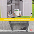 Outdoor Storage Shed,Vertical Wooden Tool Shed with Waterproof Roof,Adjustable 3 Tiers Shelves,Storage Tool Cabinet Box with Metal Frame Sloped Roof for Backyard Garden Patio Lawn (Off White)