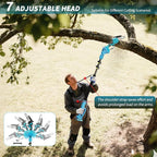 2-in-1 6 In Mini Chainsaw & Electric Pole Saw, Electric Pole Saws for Tree Trimming, 21V Cordless Battery Chainsaw Powered with 2 Batteries, Auto-oil, Chain saw for Tree Pruning/Wood Cutting