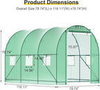 GOJOOASIS Greenhouse Outdoor Green House for Outside Winter Heavy Duty Large Walk-in Tunnel Portable Greenhouses for Backyard Plants Shed (10'x7'x7')