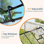Jocisland 6x8x6.3 FT Polycarbonate Greenhouse for Outdoors with 2 Windows, Dual Swing Doors, Aluminum Walk-in Frame, Heavy Duty Garden Greenhouse for Backyard, Black